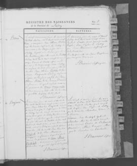 Registre de naissances 1821-1838.
