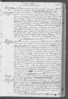 Registre d'annonces de mariage 1821-1835.