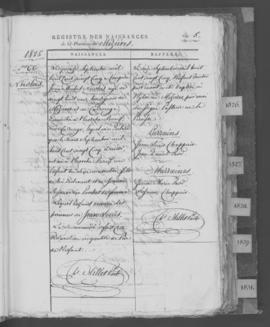Registre de naissances 1825-1831.