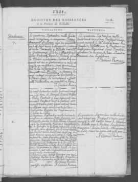 Registre de naissances 1821-1860.
