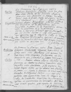 Registre d'annonces de mariage 1834-1853.