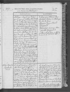 Registre de naissances 1821-1853.