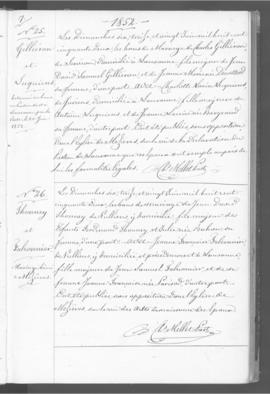 Registre d'annonces de mariage 1852-1860.