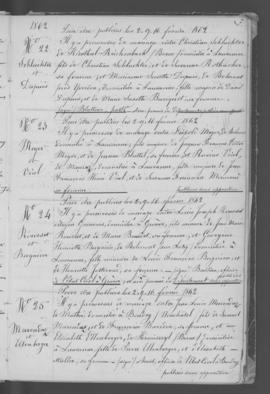 Registre d'annonces de mariage 1861-1864.