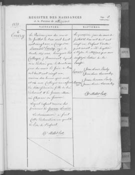 Registre de naissances 1821-1825.