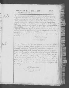 Registre de mariages 1821-1843.